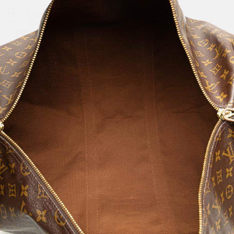 Pre Owned Louis Vuitton Brown Monogram Keepall Bandouliere 55