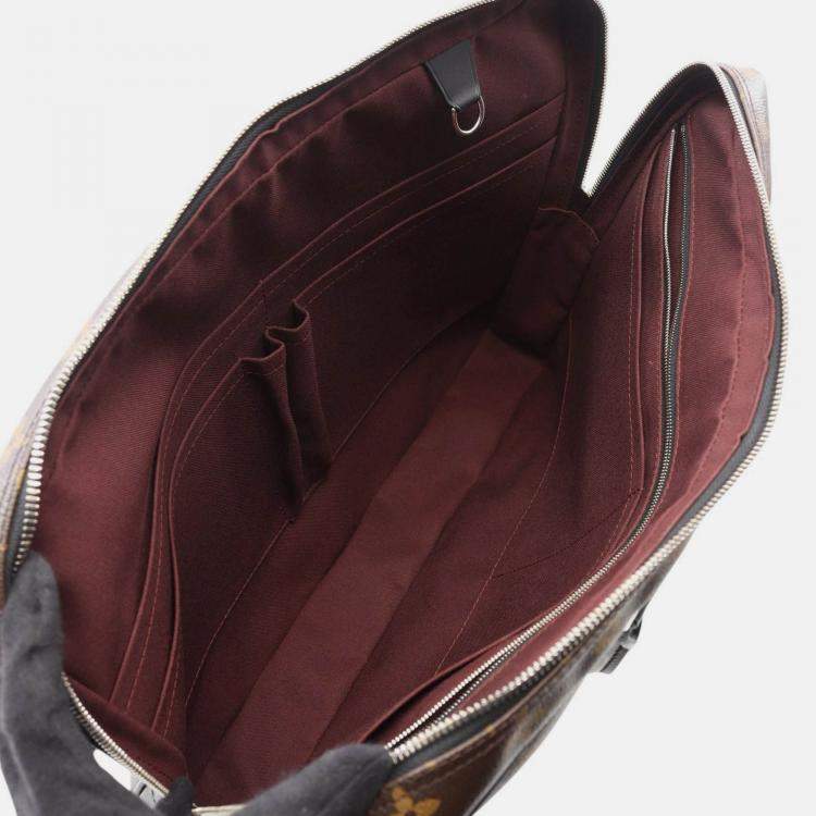 Pre Owned Louis Vuitton Brown Monogram Macassar Porte-Documents Voyage GM