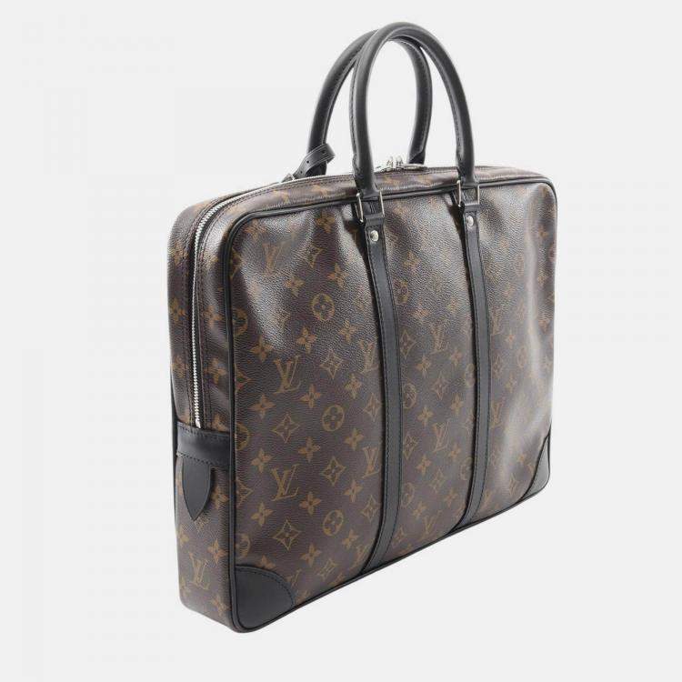 Pre Owned Louis Vuitton Brown Monogram Macassar Porte-Documents Voyage GM