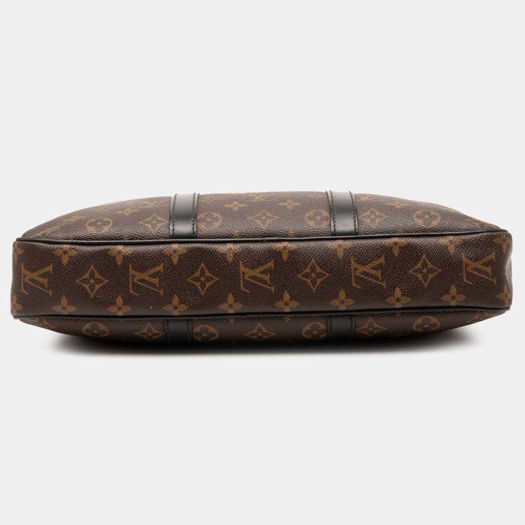 Pre Owned Louis Vuitton Brown Monogram Macassar Porte Documents Voyage