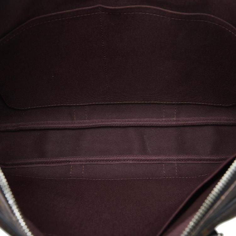 Pre Owned Louis Vuitton Brown Monogram Macassar Porte Documents Voyage