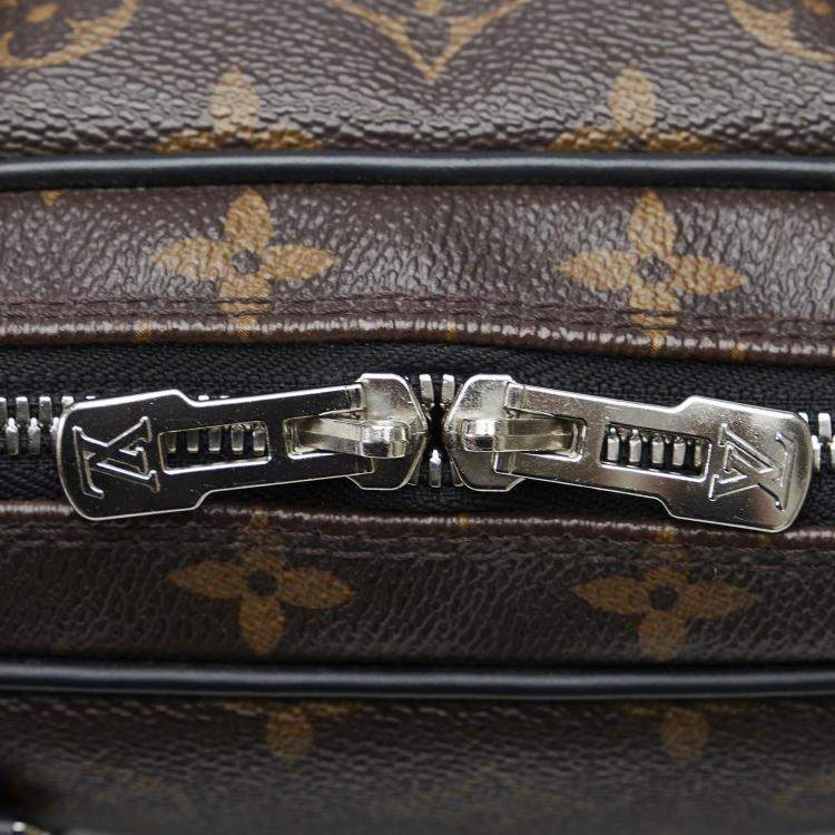 Pre Owned Louis Vuitton Brown Monogram Macassar Porte Documents Voyage