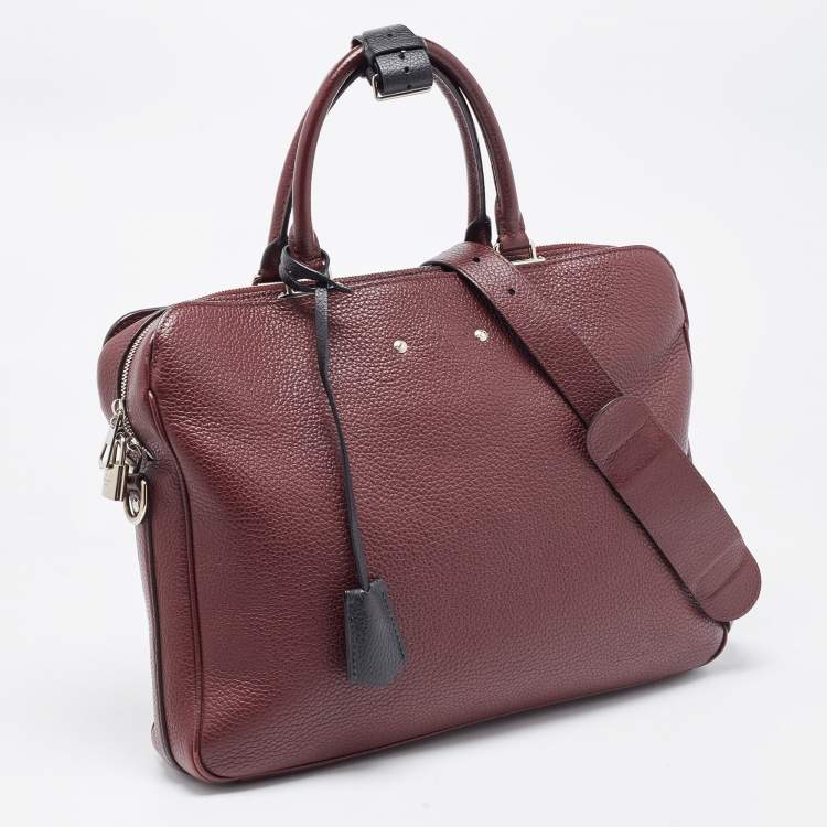 Pre Owned Louis Vuitton Burgundy Taurillon Leather Armand Briefcase Bag