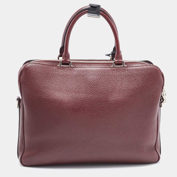 Pre Owned Louis Vuitton Burgundy Taurillon Leather Armand Briefcase Bag