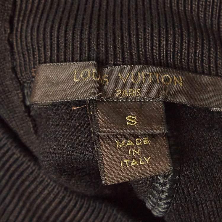 Pre Owned Louis Vuitton Brown Silk and Wool Blend Raglan Sleeves T-shirt S