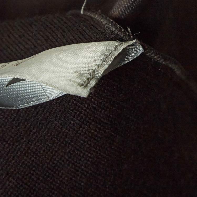 Pre Owned Louis Vuitton Brown Silk and Wool Blend Raglan Sleeves T-shirt S