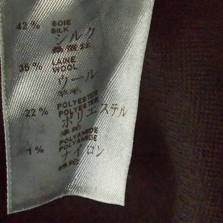 Pre Owned Louis Vuitton Brown Silk and Wool Blend Raglan Sleeves T-shirt S