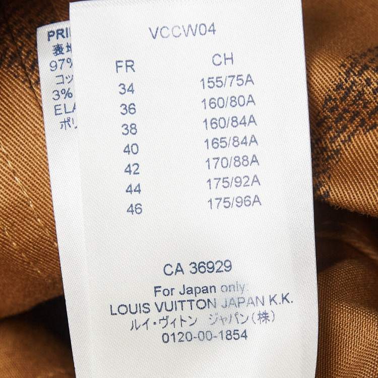 Pre Owned Louis Vuitton Brown Printed Cotton Front Zipped Mini Dress S