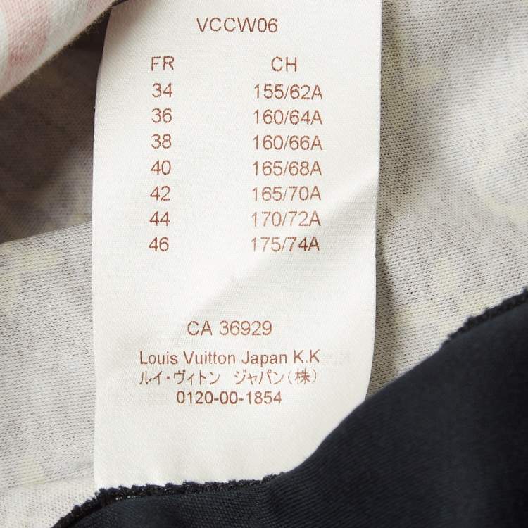 Pre Owned Louis Vuitton Black Monogram Print & Striped Tank Top XL