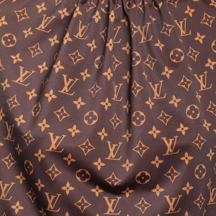 Pre Owned Louis Vuitton Brown Monogram Print Jersey Top S
