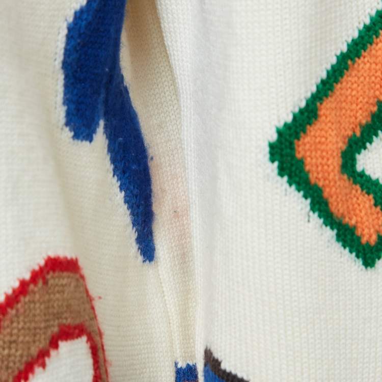 Pre Owned  Louis Vuitton x NBA Letters Intarsia Knit Crewneck Sweater S