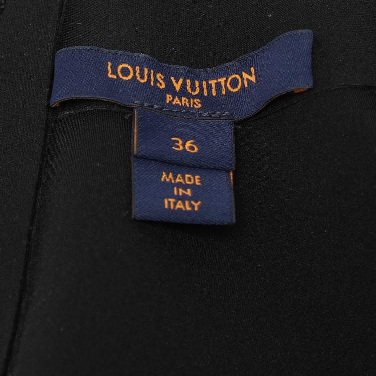 Pre Owned Louis Vuitton Black Jersey Peplum Top S