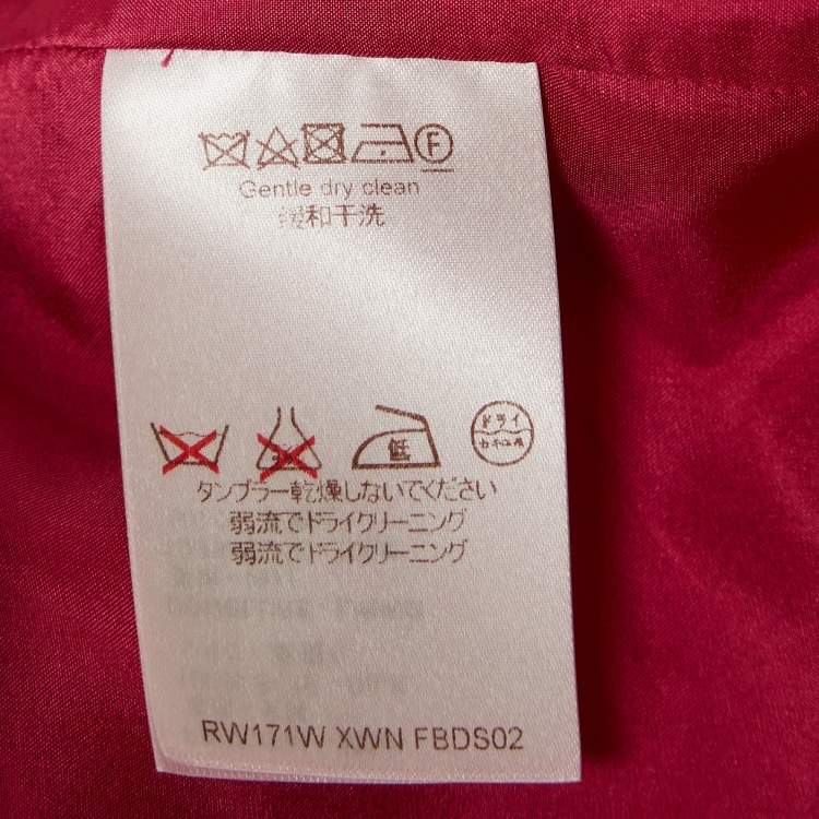 Pre Owned Louis Vuitton Pink Silk V-Neck Panelled Short Dress M