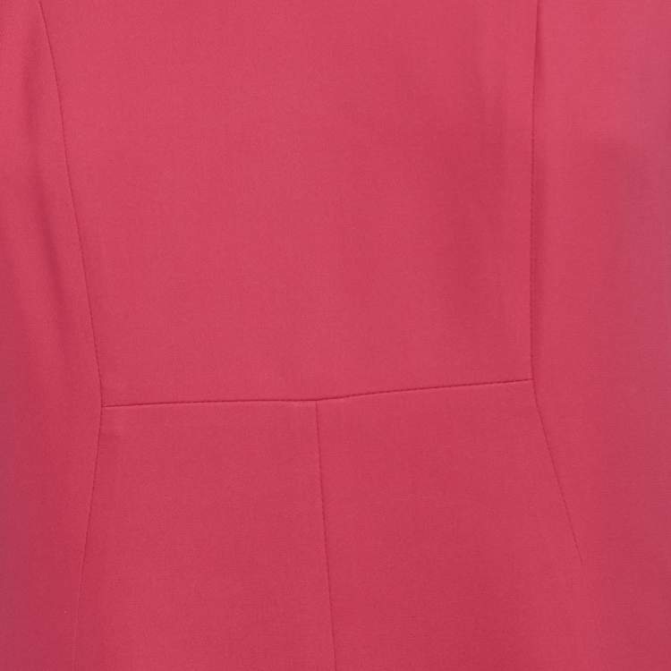 Pre Owned Louis Vuitton Pink Silk V-Neck Panelled Short Dress M
