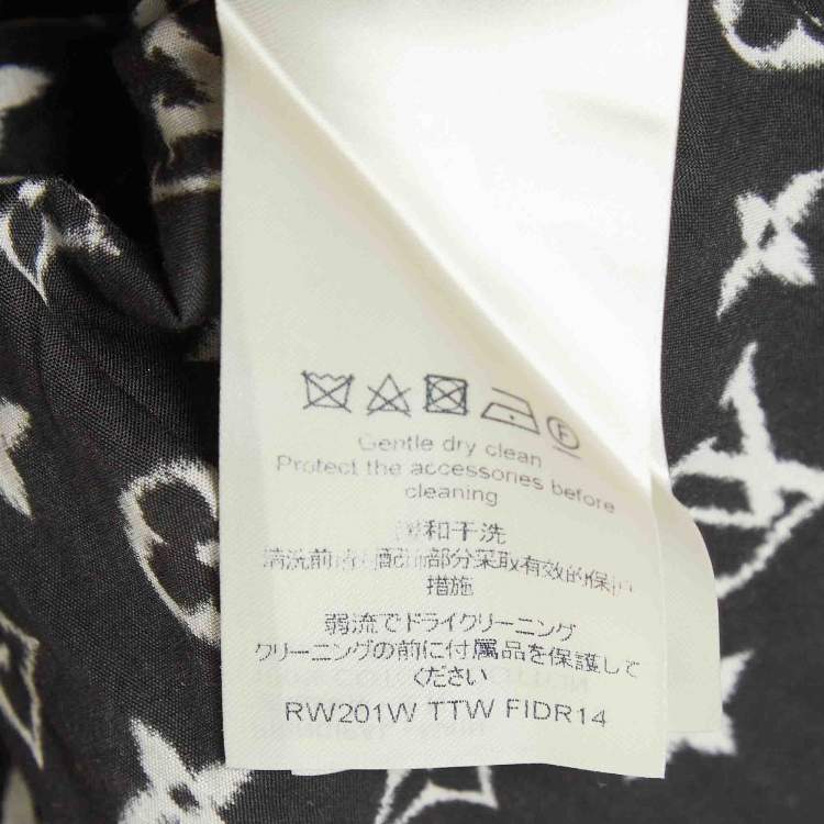 Pre Owned Louis Vuitton Black Monogram Cotton Kaftan Mini Dress S