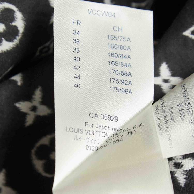 Pre Owned Louis Vuitton Black Monogram Cotton Kaftan Mini Dress S
