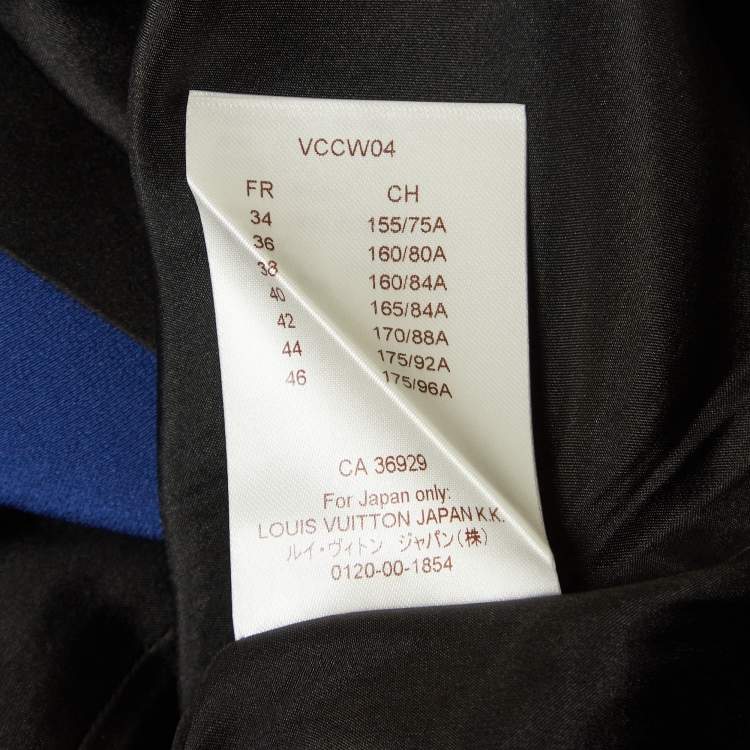 Pre Owned Louis Vuitton Blue Silk V-Neck Panelled Short Dress M