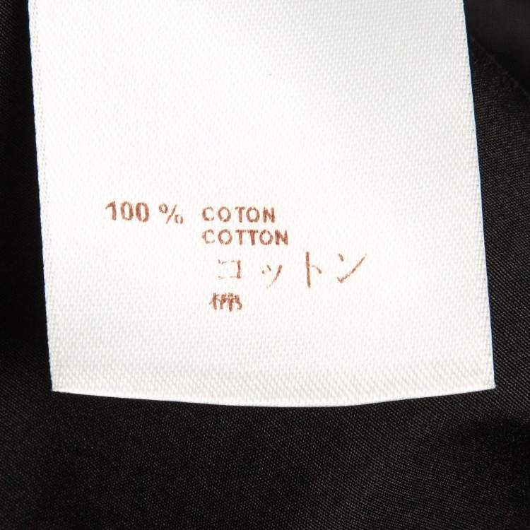 Pre Owned Louis Vuitton Black Cotton Beaded Collar Button Front Shirt S