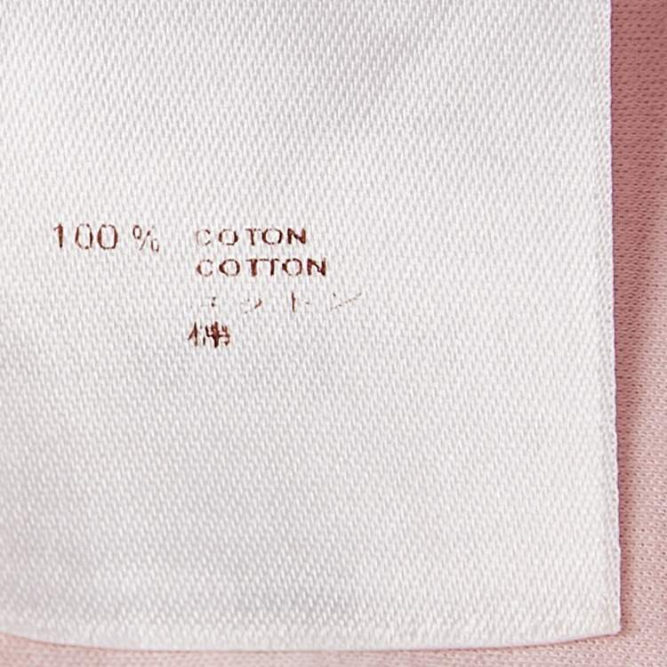 Pre Owned Louis Vuitton Pink Cotton Jersey Brooch Detail Top L