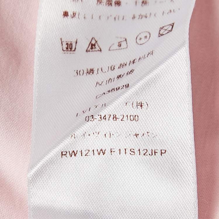 Pre Owned Louis Vuitton Pink Cotton Jersey Brooch Detail Top L