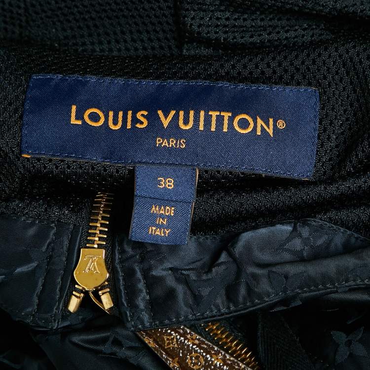 Pre Owned Louis Vuitton Black Monogram Synthetic Hooded Windbreaker M