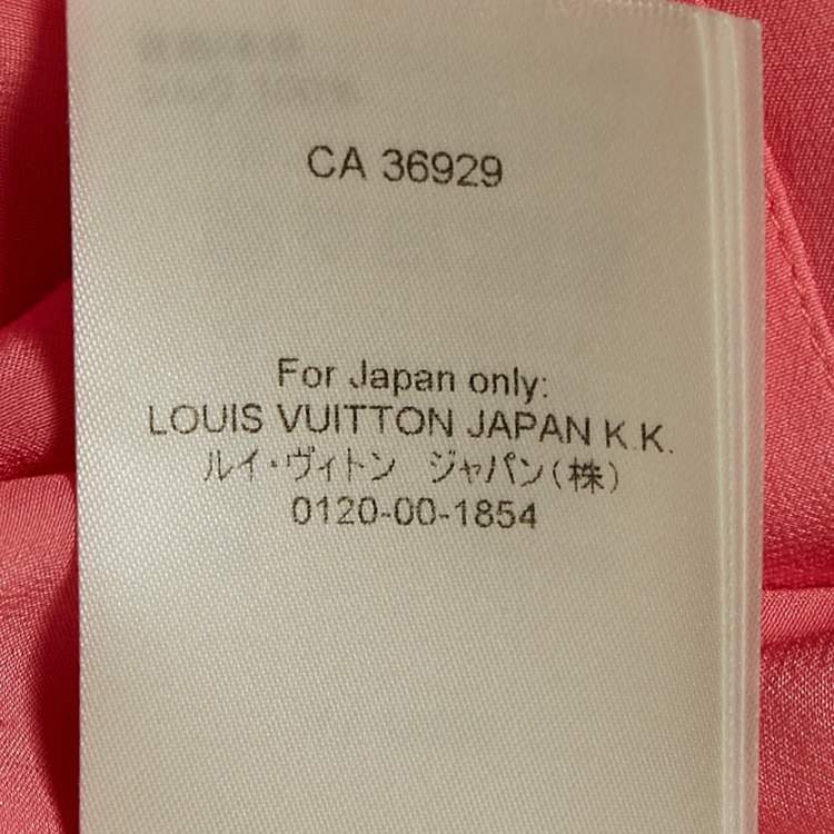 Pre Owned Louis Vuitton Pink Silk Button Front Bow Detail Shirt M