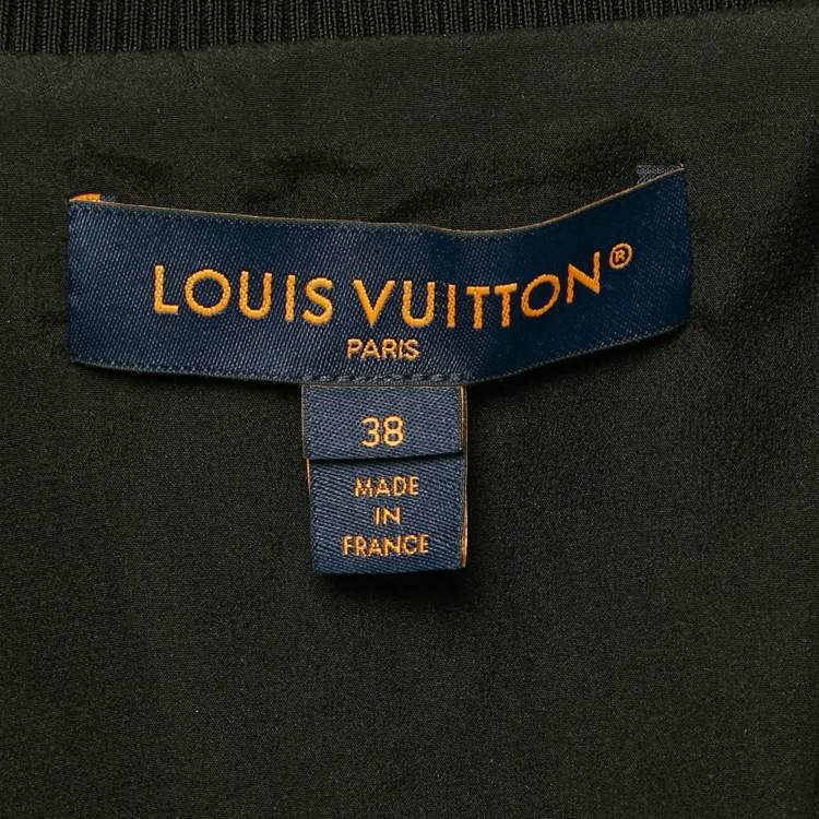 Pre Owned Louis Vuitton Black Monogram Embossed Technical Jersey Jacket M
