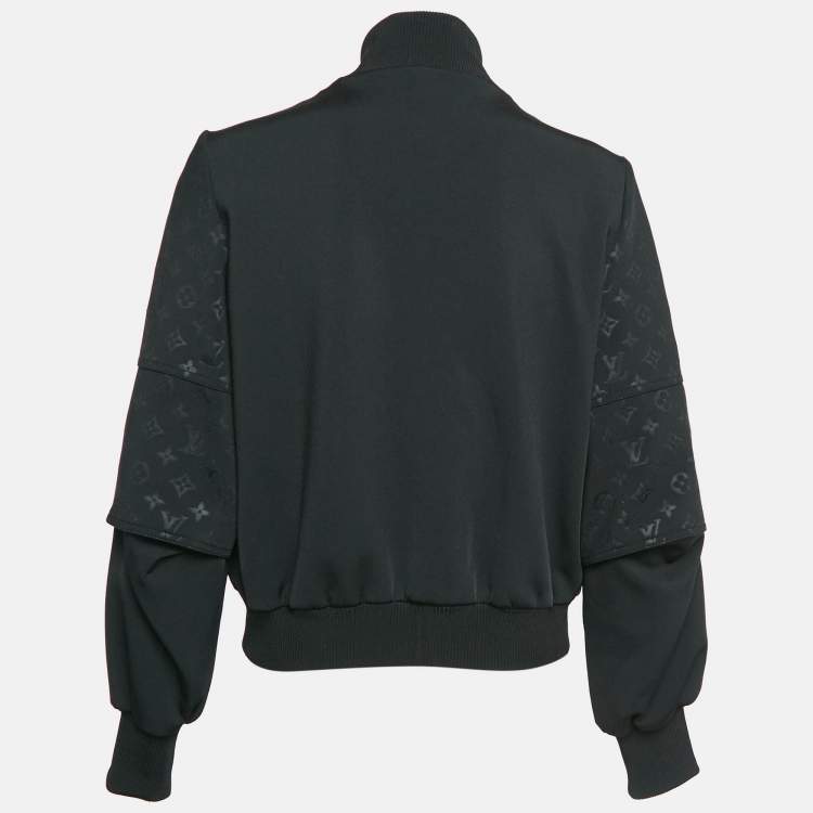 Pre Owned Louis Vuitton Black Monogram Embossed Technical Jersey Jacket M