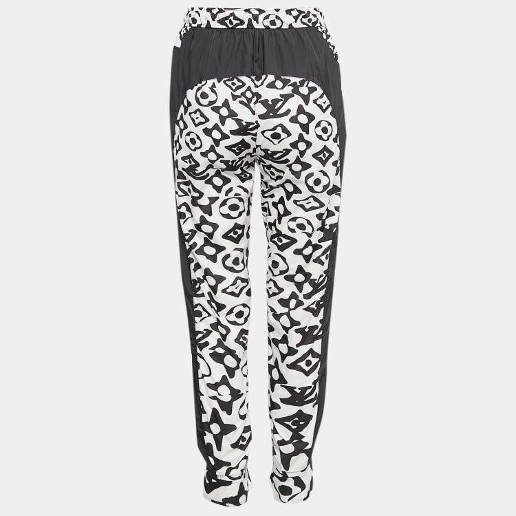 Pre Owned Louis Vuitton X Urs Fischer Black/White Monogram Print Synthetic Joggers S