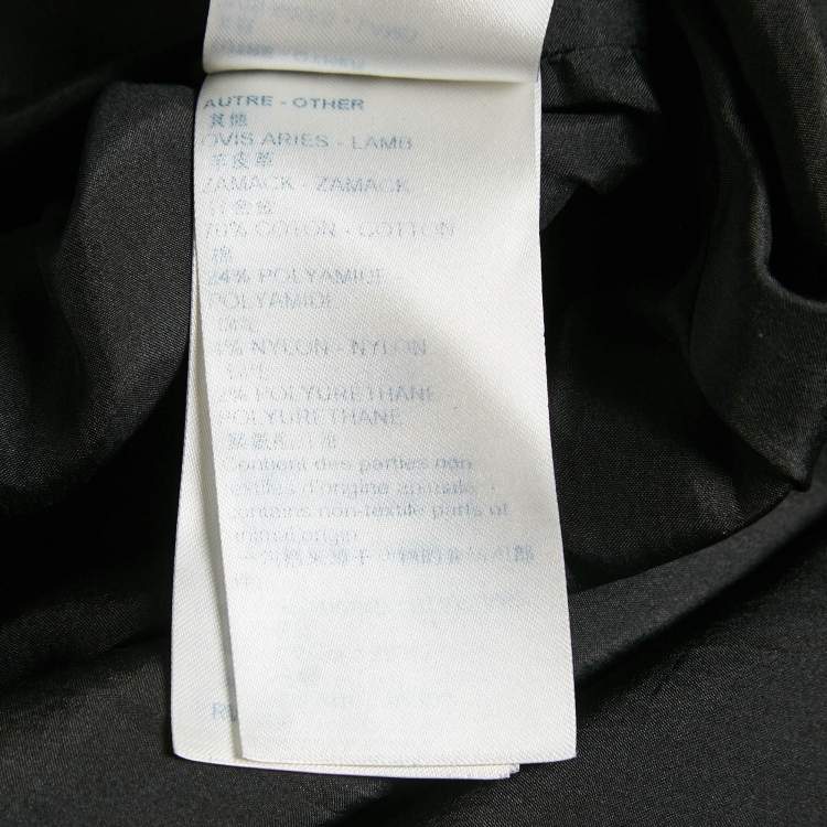 Pre Owned Louis Vuitton Black Silk Trim Wool Shift Mini Dress M