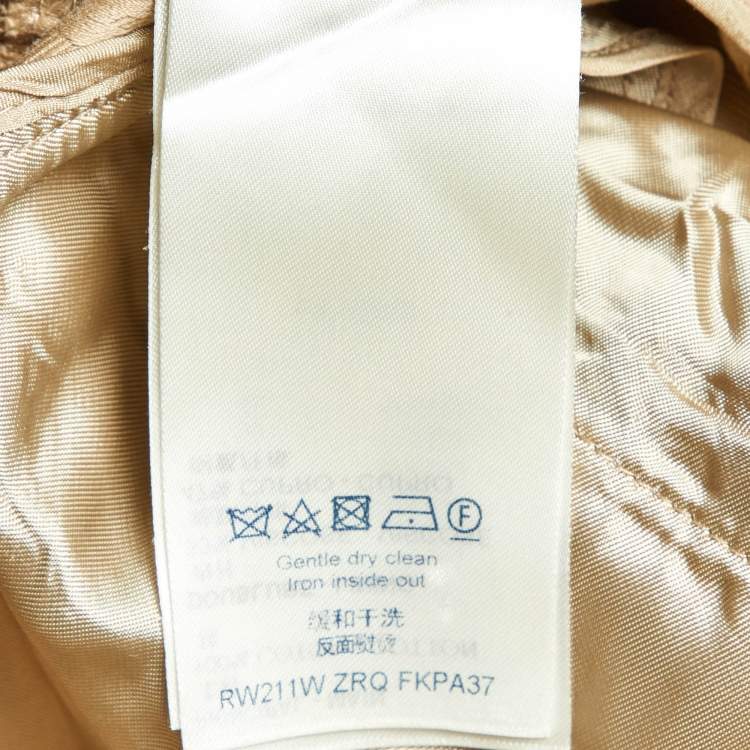Pre Owned Louis Vuitton Beige Monogram Jacquard Cotton Belted Trousers M