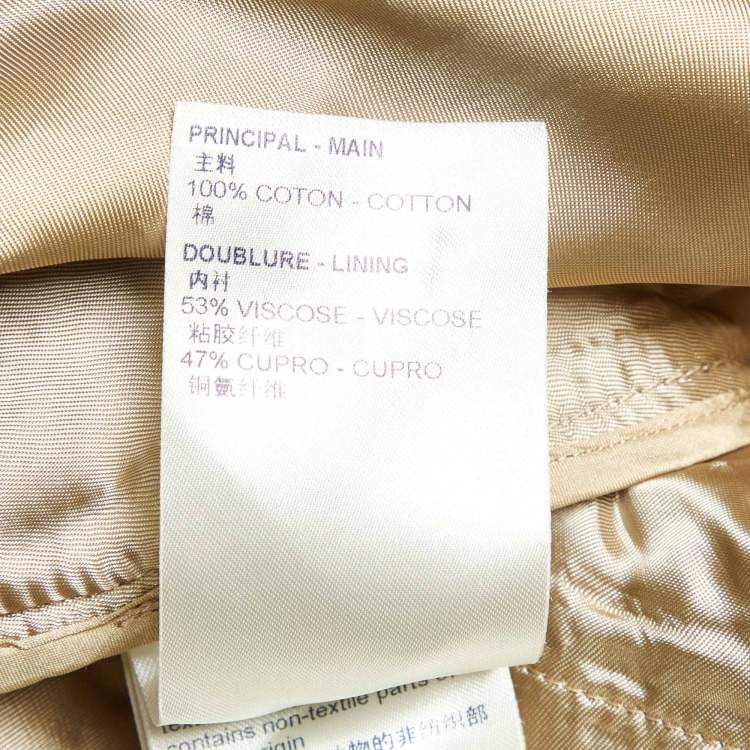 Pre Owned Louis Vuitton Beige Monogram Jacquard Cotton Belted Trousers M