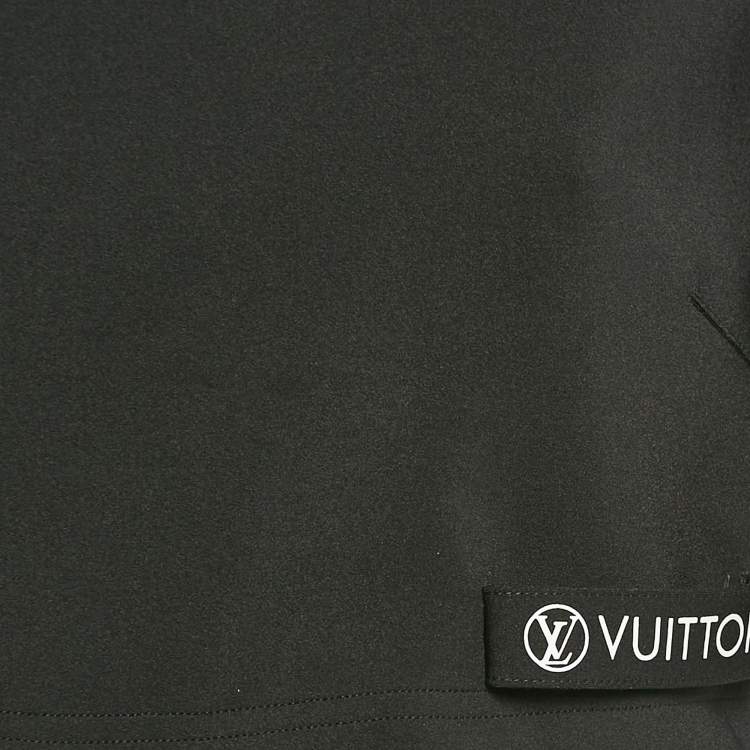Pre Owned Louis Vuitton Black Jersey Cap Sleeves Crop Top L