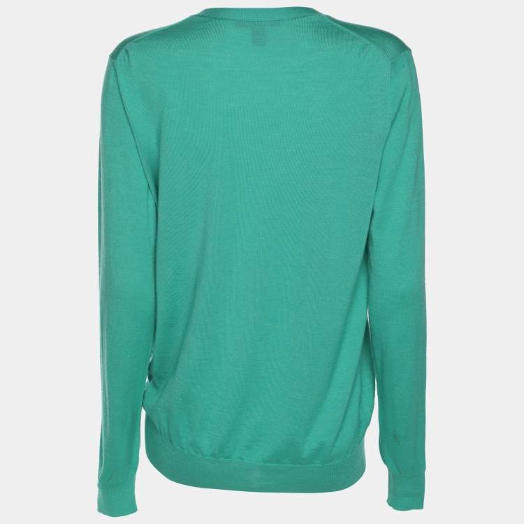 Pre Owned Louis Vuitton Green Fabric Sweater L