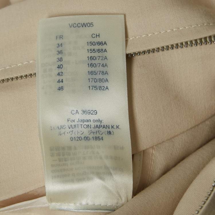 Pre Owned Louis Vuitton Cream Wool Blend Straight Leg Trousers S