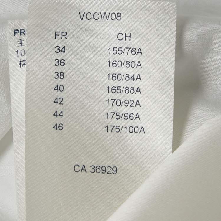 Pre Owned Louis Vuitton White Monogram Fil coupé Cotton Loose Fit Blouse S