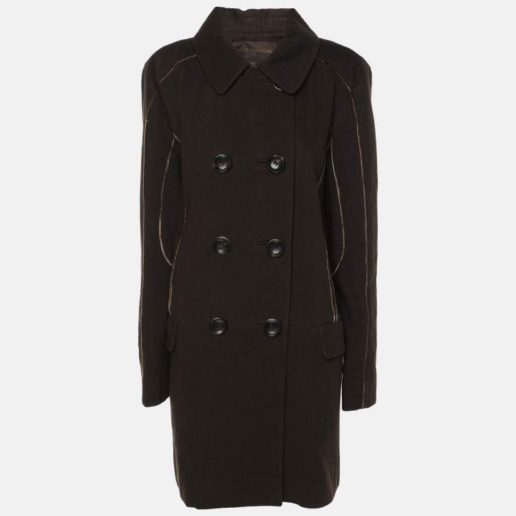 Pre Owned Louis Vuitton Khaki Green Cotton Overcoat Jacket L