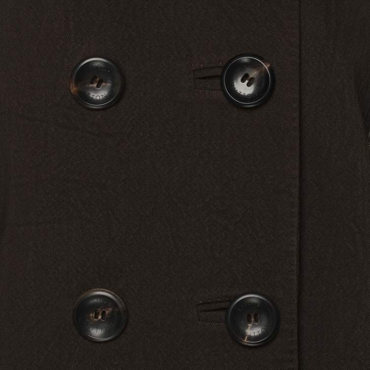 Pre Owned Louis Vuitton Khaki Green Cotton Overcoat Jacket L