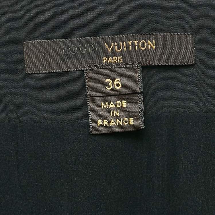 Pre Owned Louis Vuitton Black Cotton Pleated Knee Length Skirt S