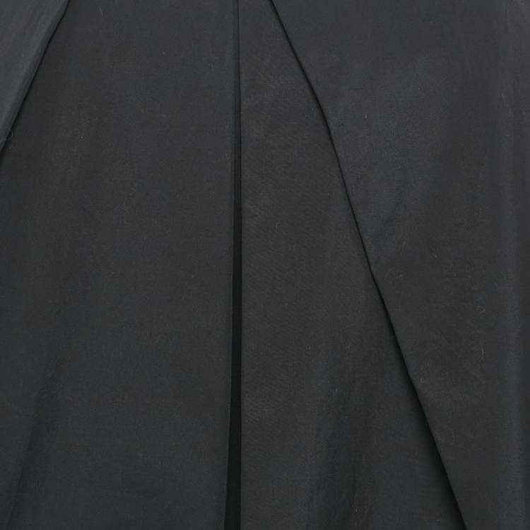 Pre Owned Louis Vuitton Black Cotton Pleated Knee Length Skirt S