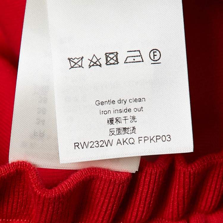 Pre Owned Louis Vuitton Red Crochet Side Trim Knit Short S