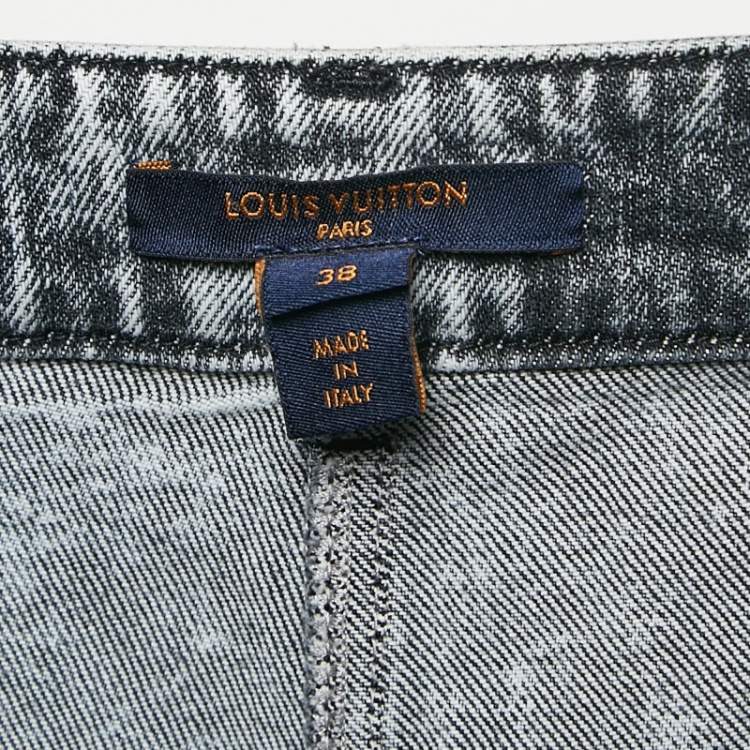 Pre Owned Louis Vuitton Grey Denim Skinny Jeans M Waist 28"