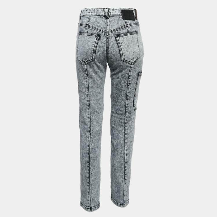Pre Owned Louis Vuitton Grey Denim Skinny Jeans M Waist 28"