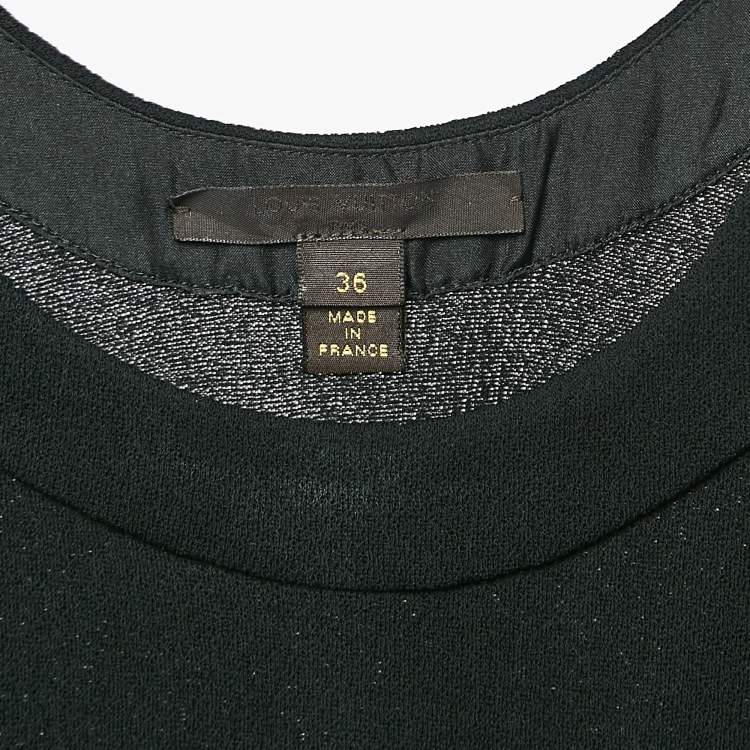 Pre Owned Louis Vuitton Black Lace Trim Jersey Tank Top S