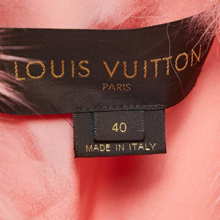 Pre Owned Louis Vuitton Pink Raccoon Fur Crop Jacket M