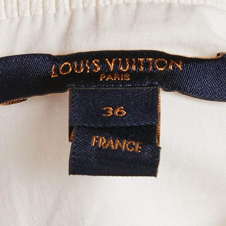 Pre Owned Louis Vuitton White Cotton Utility Mini Dress S