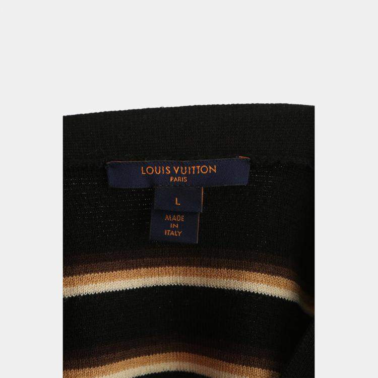 Pre Owned Louis Vuitton Knitted Stripe Quatrefoil Sequin Vest L