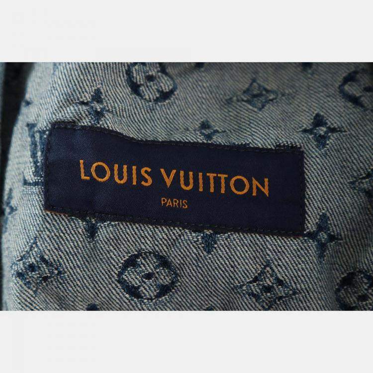 Pre Owned Louis Vuitton Monogram Patchwork Denim Hoodie M