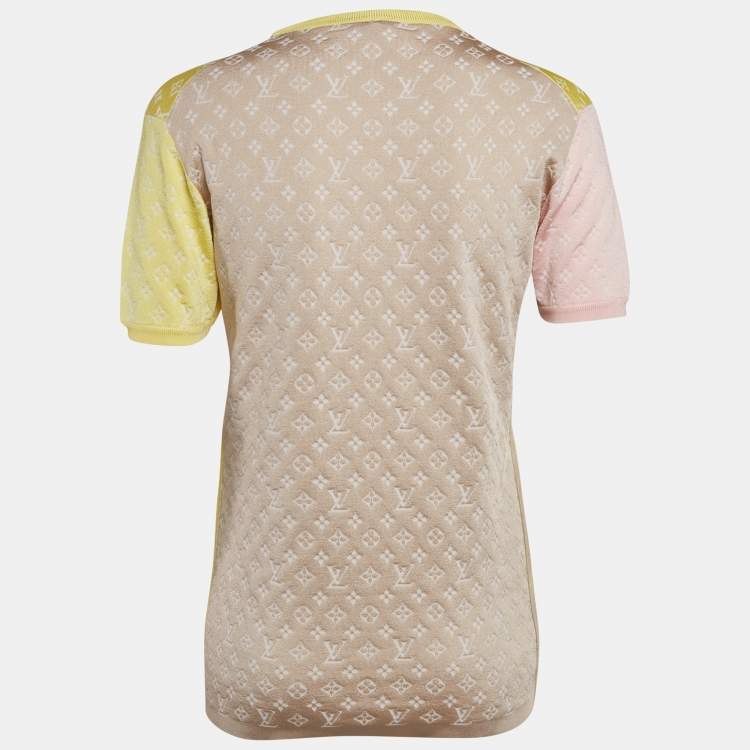 Pre Owned Louis Vuitton Multicolor Logo Jacquard Jersey T-Shirt L