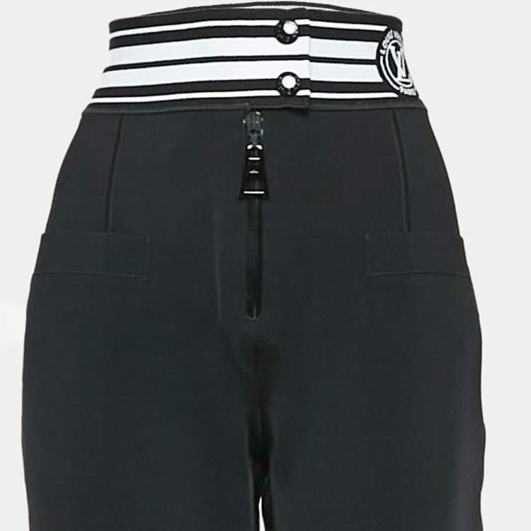 Pre Owned Louis Vuitton Black Technical Jersey Flared Pants M
